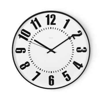 Wanduhr Black Digits, geräuscharm, Ø 35 cm