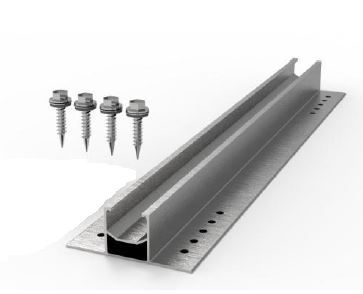 Trapezoidal sheet metal rail 380mm set incl. thin sheet screws