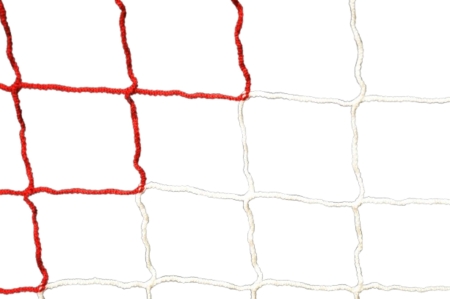 Fußballnetz - 11er Tor - Europäisch - 4mm Weiß/Rot