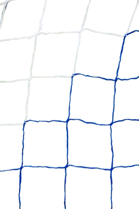 Fußballnetz - 11er Tor - Europäisch - 4mm Weiß/Blau