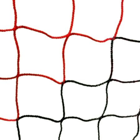 Fußballnetz - 11er Tor - Europäisch - 4mm Schwarz/Rot