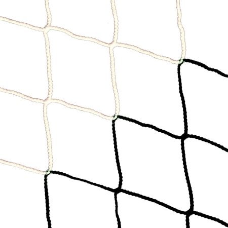 Fußballnetz - 11er Tor - Europäisch - 4mm Weiß/Schwarz