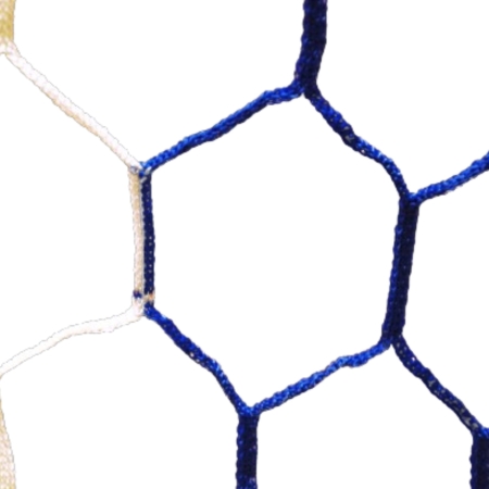 Fußballnetz - 11er Tor - Wabenförmig - 4mm Weiß/Blau