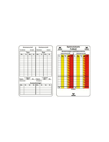 Spielnotizkarten Fussball